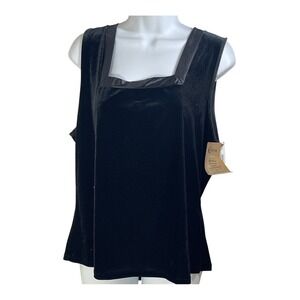 Romantic Black Velvet Square Neck Tank Top XL NWT Sleepwear Loungewear y2k sexy